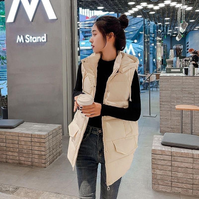 SẴN HÀNG -áo phao gile có mũ dáng hàn quốc, mũ tháo rời được