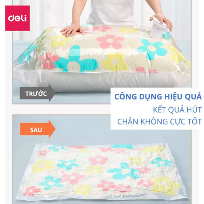 Túi Hút Chân Không Đựng Quần Áo, Chăn Ga Gối, Thú Bông Deli - Loại Dày Cao Cấp, Nhiều Hoạ Tiết, Bảo Vệ Quần Áo, Chăn Ga Khỏi Ẩm, Nấm Mốc, Chống Nước Tuyệt Đối
