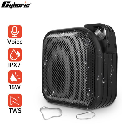  Loa chống nước 15W Không dây BT4.2 âm thanh TWS Thể thao ngoài trời Chống bụi Siêu âm trầm Cyboris X1 IPX7