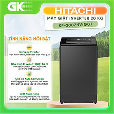 SF-200ZHV(GG) - MÁY GIẶT HITACHI 20 Kg SF-200ZHV(GG) - Hàng Chính Hãng - Chỉ Giao Hồ Chí Minh