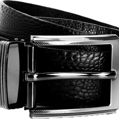 Dây nịt nam da đà điểu Huy Hoàng bản lớn đầu kim màu đen HT4421