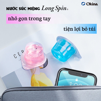 Nước súc miệng bỏ túi OKINA dòng LONG SPIN ROSE Nhật Bản hương Hoa Hồng – Hộp 42 hũ x 14ml
