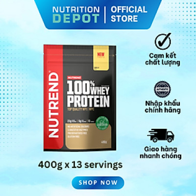 Sữa tăng cơ cho người tập gym (400g) – Nutrend 100% Whey Protein (Whey Protein Blend) - Nutrition Depot Vietnam