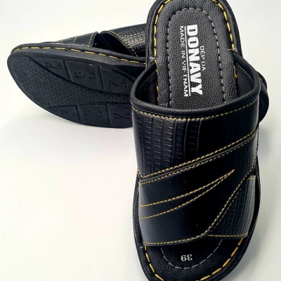 Dép da nam quai ngang, may quai full chắc chắn