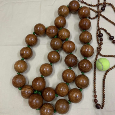 Vòng Lắc Eo Hạt Gỗ Hương Cao Cấp - Vòng 30 hạt 6cm ( video , hình thật ) 