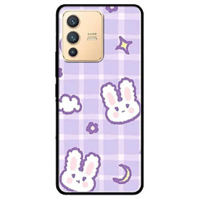 Ốp lưng dành cho Vivo V23 5G / S12 - Vivo Y15s / Y15A - Thỏ Tím Ô Vuông