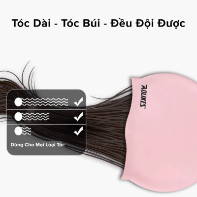Mũ Bơi Nón Bơi Người Lớn Silicone Siêu Co Giãn Hãng Aolikes AL5010 – Siêu Bền, Mềm, Chống Thấm Nước