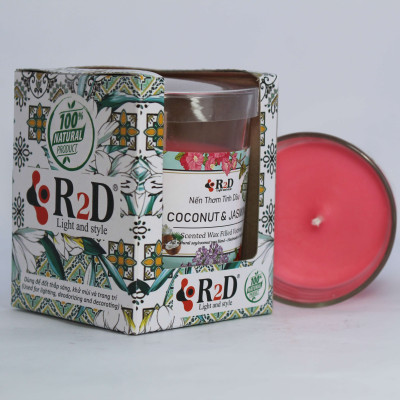 Nến thơm hoa Lài Coconut Jasmine R2D Thư giãn tinh thần - khử mùi hiệu quả